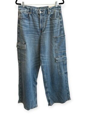 NWT American Eagle Dreamy Drape Super Hi Rise Wide Leg Jean Size 14